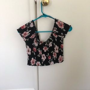 black floral shirt